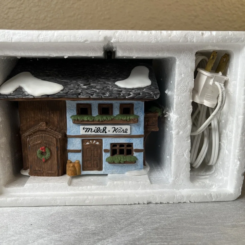 Vintage 1986 Dept 56 Alpine Village Milch-Kase Lighted Building Box & Cord